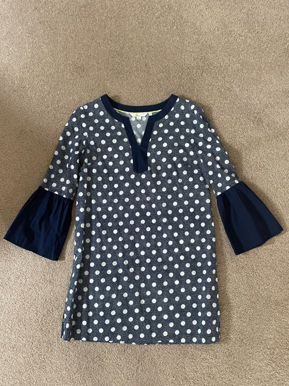 Boden navy polka dot coverup very lightweight size US 6